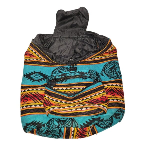 Unknown Bags Tribal Backpack In Vibrant Blue Orange Red Adjustable